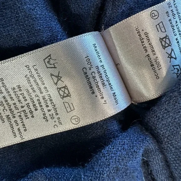 ZADIG & VOLTAIRE Rona Cp Cardigan Blue Cashmere Shawl Collar Tie Waist Long, S - Picture 8 of 14